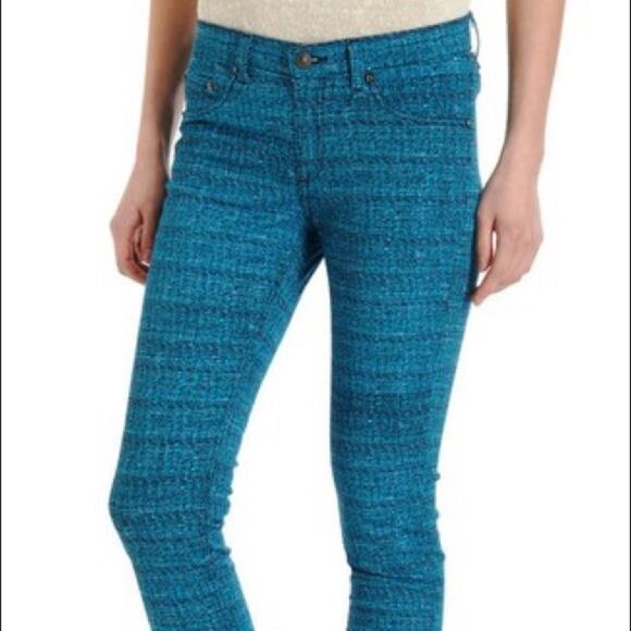 Rag & Bone  Blue Tweed The Printed Leggings - Picture 9 of 12